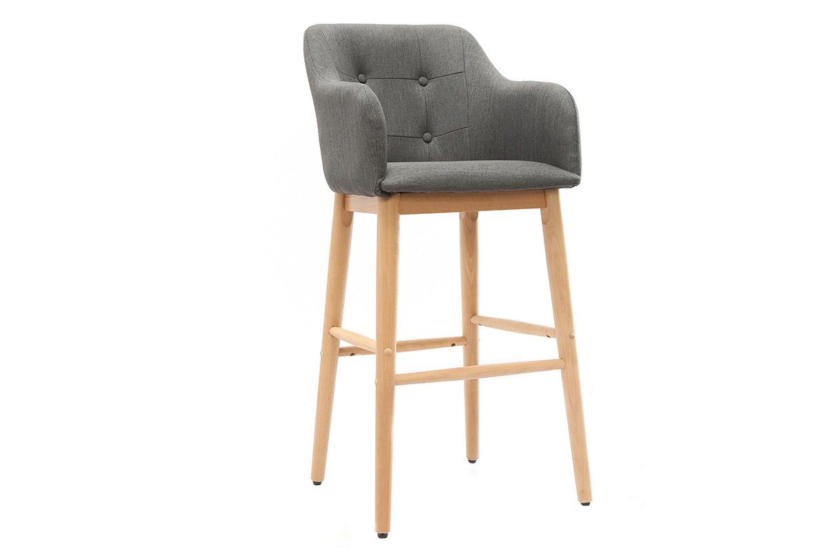 Taburete de bar escandinavo 75cm gris oscuro BALTIK