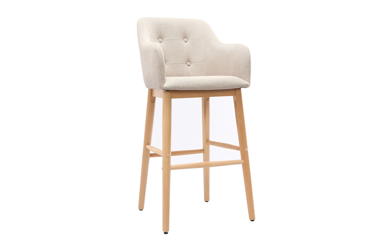 Taburete de bar escandinavo 75cm natural BALTIK