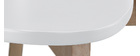 Taburete de bar escandinavo blanco y madera 75cm lote de 2 LEENA