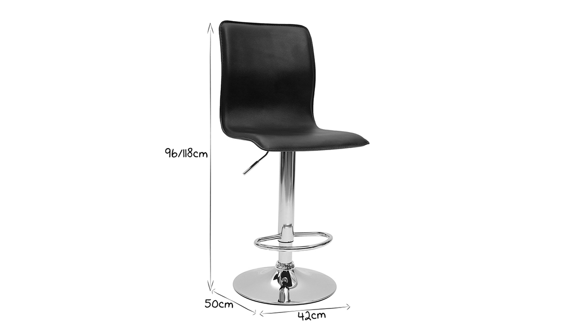 Taburete de bar lounge SURF ALTO color negro (lote de dos)