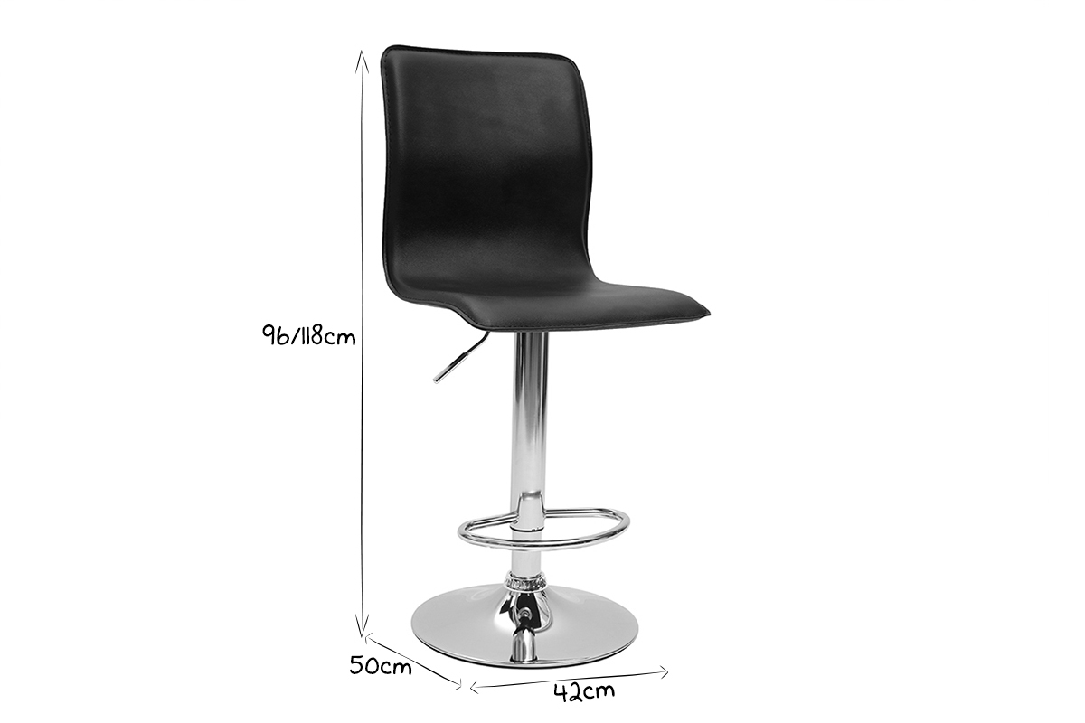 Taburete de bar lounge SURF ALTO color negro (lote de dos)