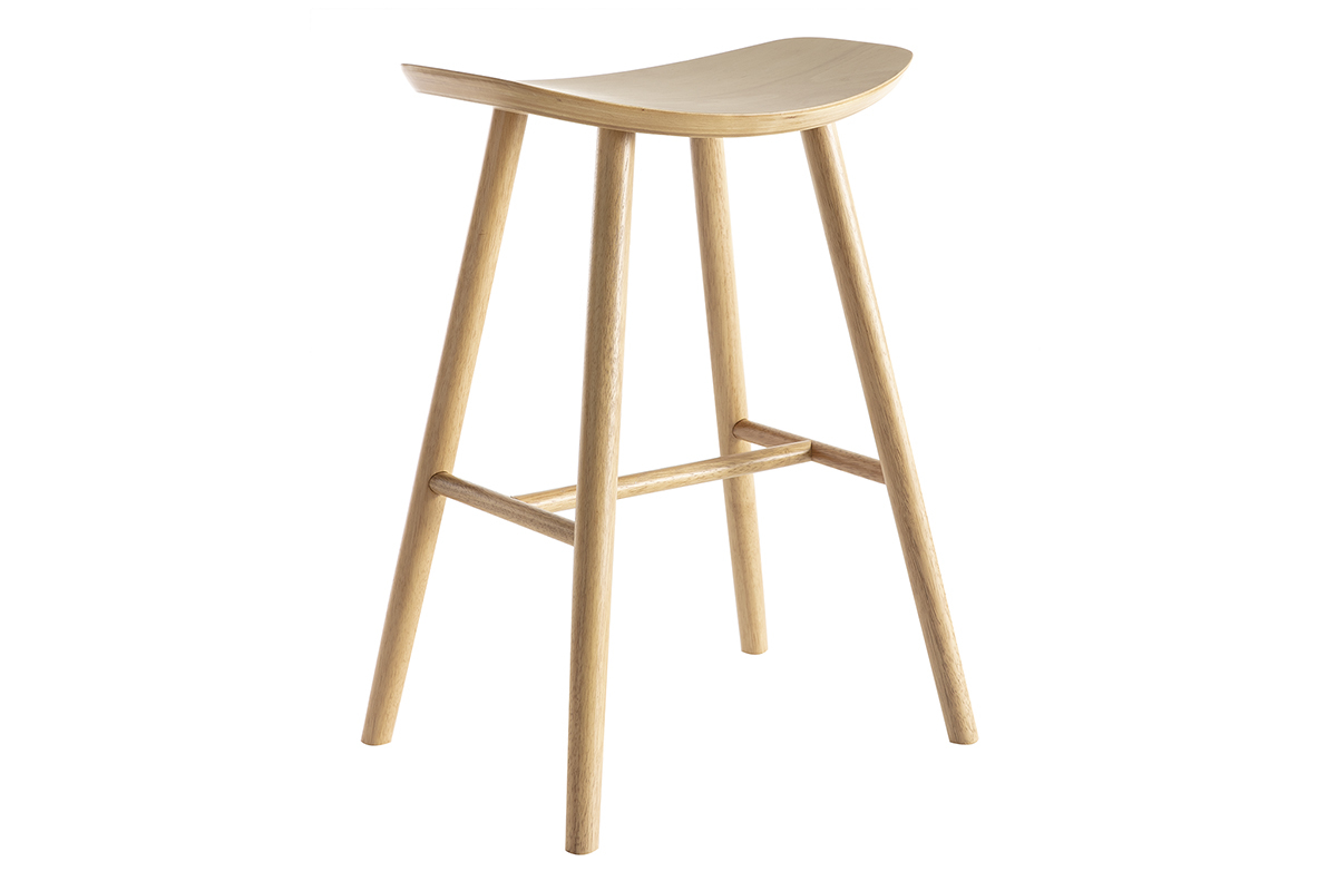 Taburete de bar madera clara 65 cm DEMORY