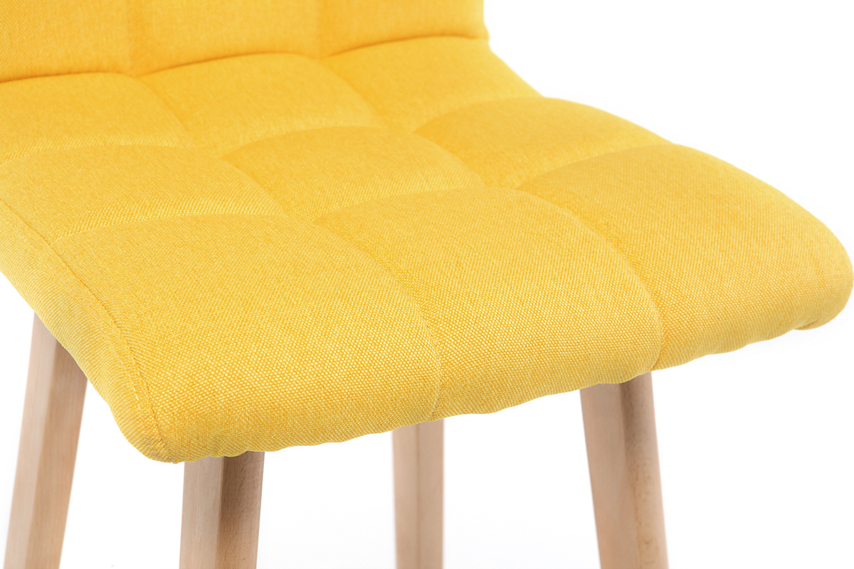 Taburete de bar madera y amarillo 65cm lote de 2 KLARIS