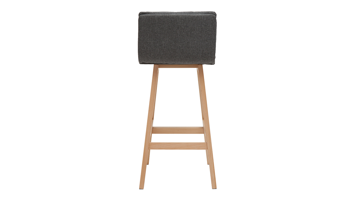 Taburete de bar madera y gris oscuro 65cm lote de 2 JOAN