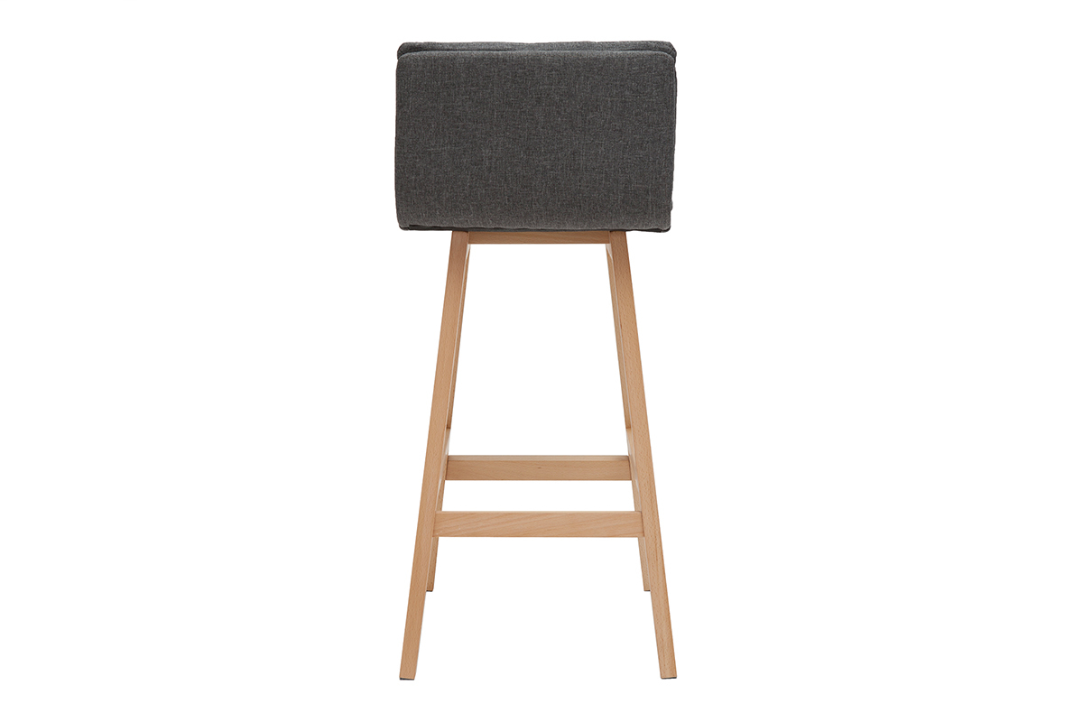 Taburete de bar madera y gris oscuro 65cm lote de 2 JOAN