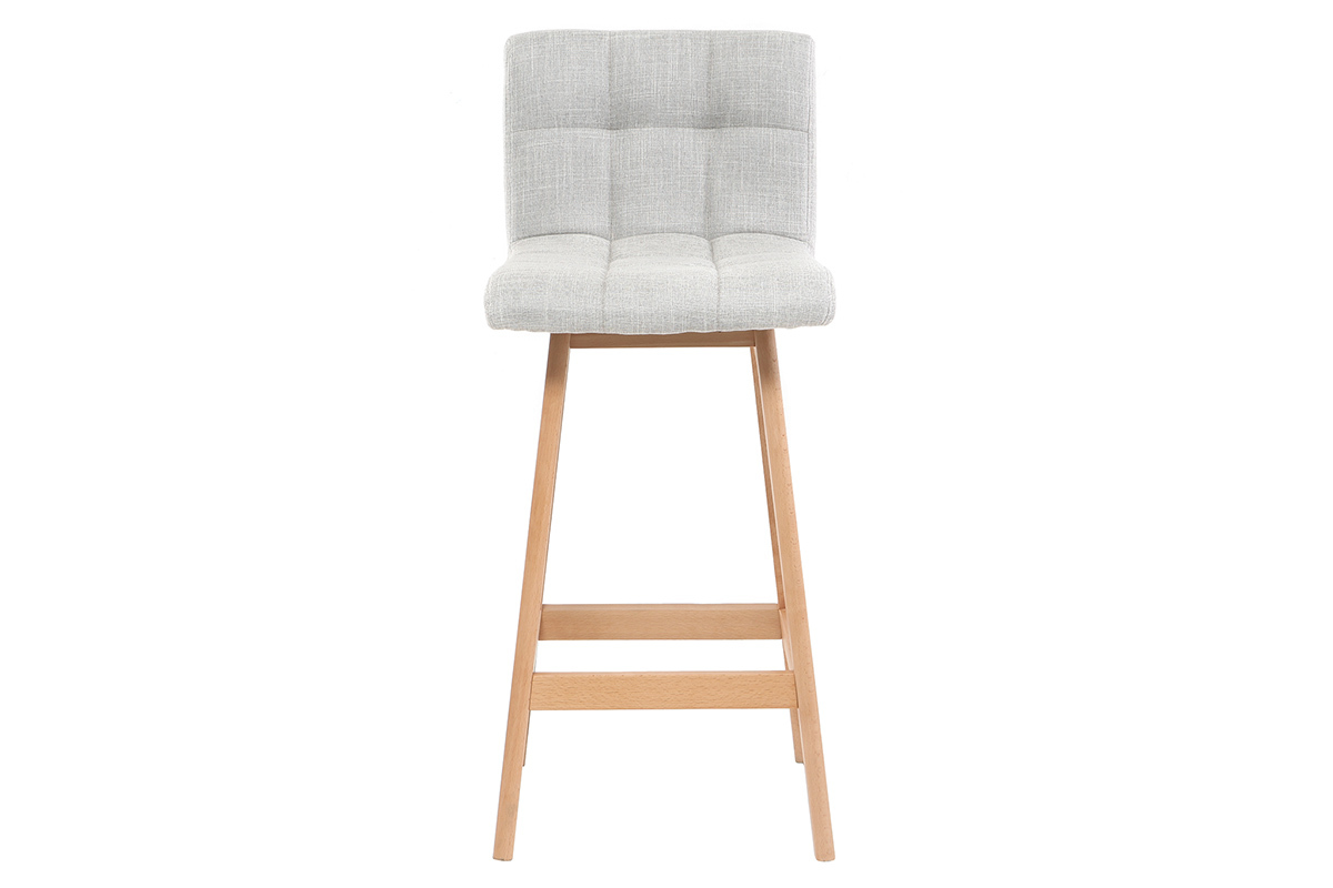 Taburete de bar madera y gris perla 65cm lote de 2 KLARIS