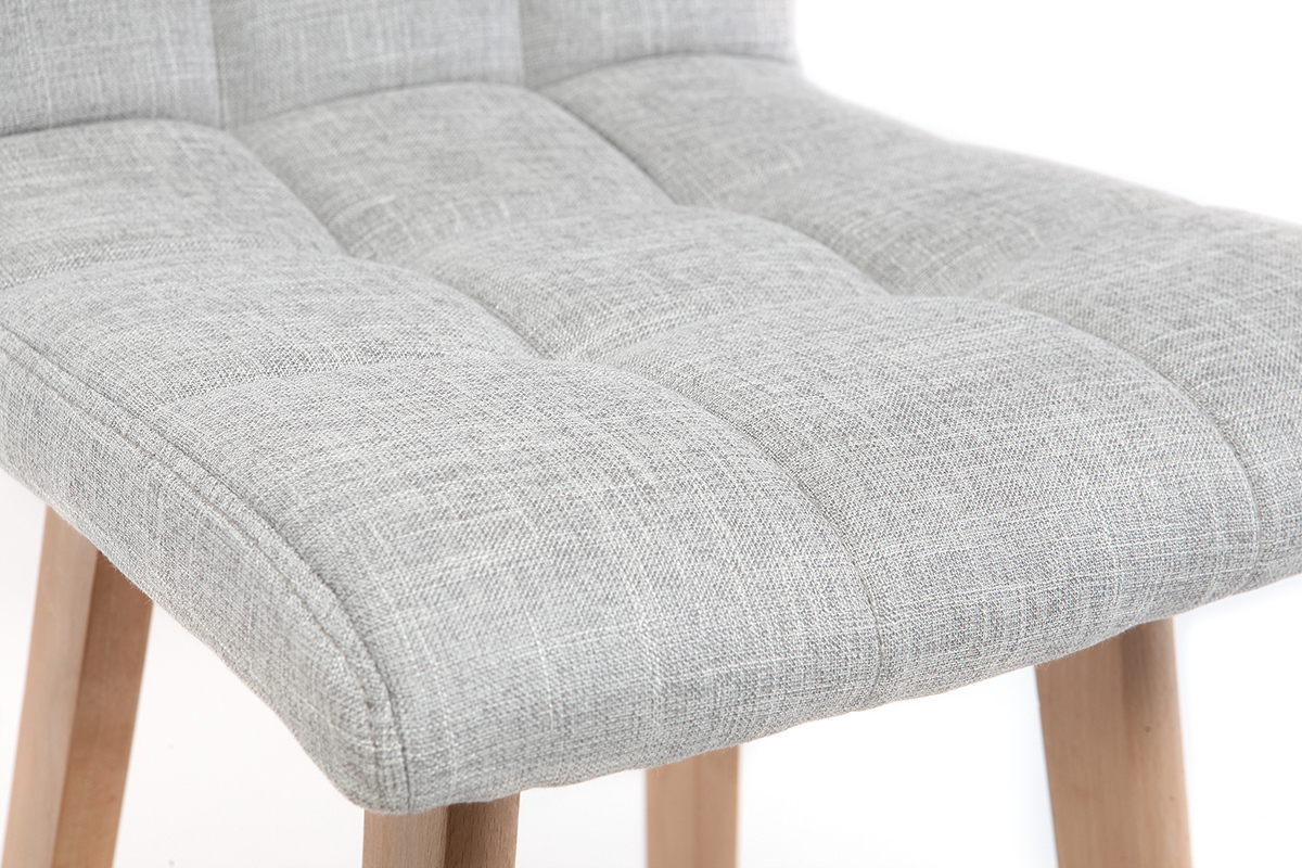 Taburete de bar madera y gris perla 65cm lote de 2 KLARIS
