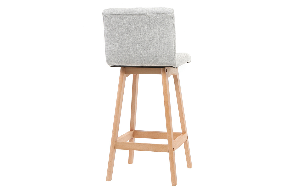 Taburete de bar madera y gris perla 65cm lote de 2 KLARIS