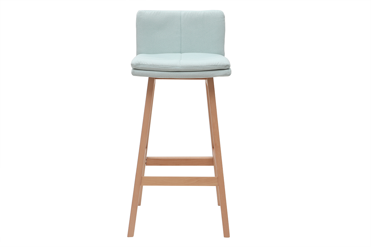 Taburete de bar madera y verde agua 65cm lote de 2 JOAN