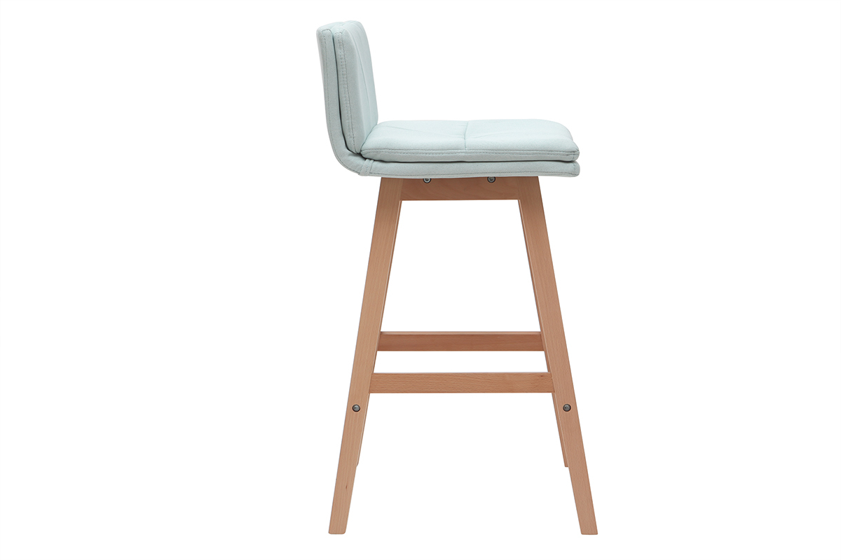 Taburete de bar madera y verde agua 65cm lote de 2 JOAN