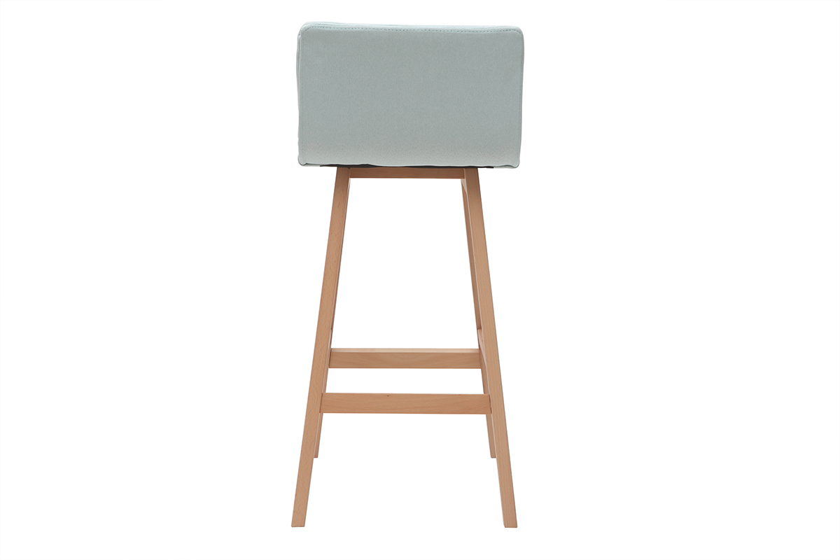 Taburete de bar madera y verde agua 65cm lote de 2 JOAN
