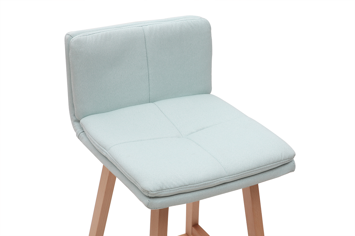 Taburete de bar madera y verde agua 65cm lote de 2 JOAN