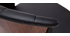 Taburete de bar moderno giratorio negro y madera oscura A65cm ALBIN