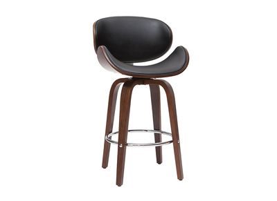 Taburete de bar moderno negro y madera oscura 65 cm WALNUT