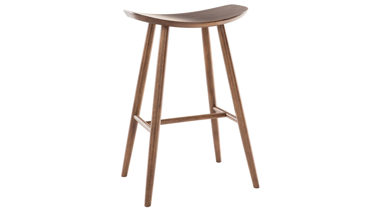 Taburete de bar moderno nogal 72cm DEMORY