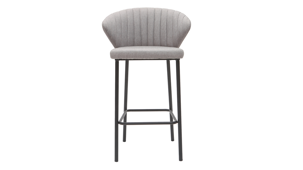 Taburete de bar moderno tejido gris 65 cm DALLY