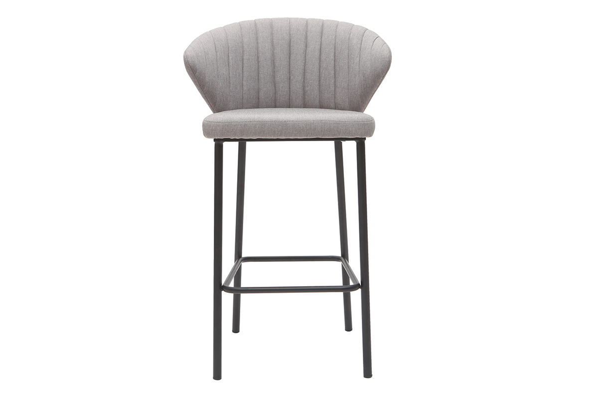 Taburete de bar moderno tejido gris 65 cm DALLY