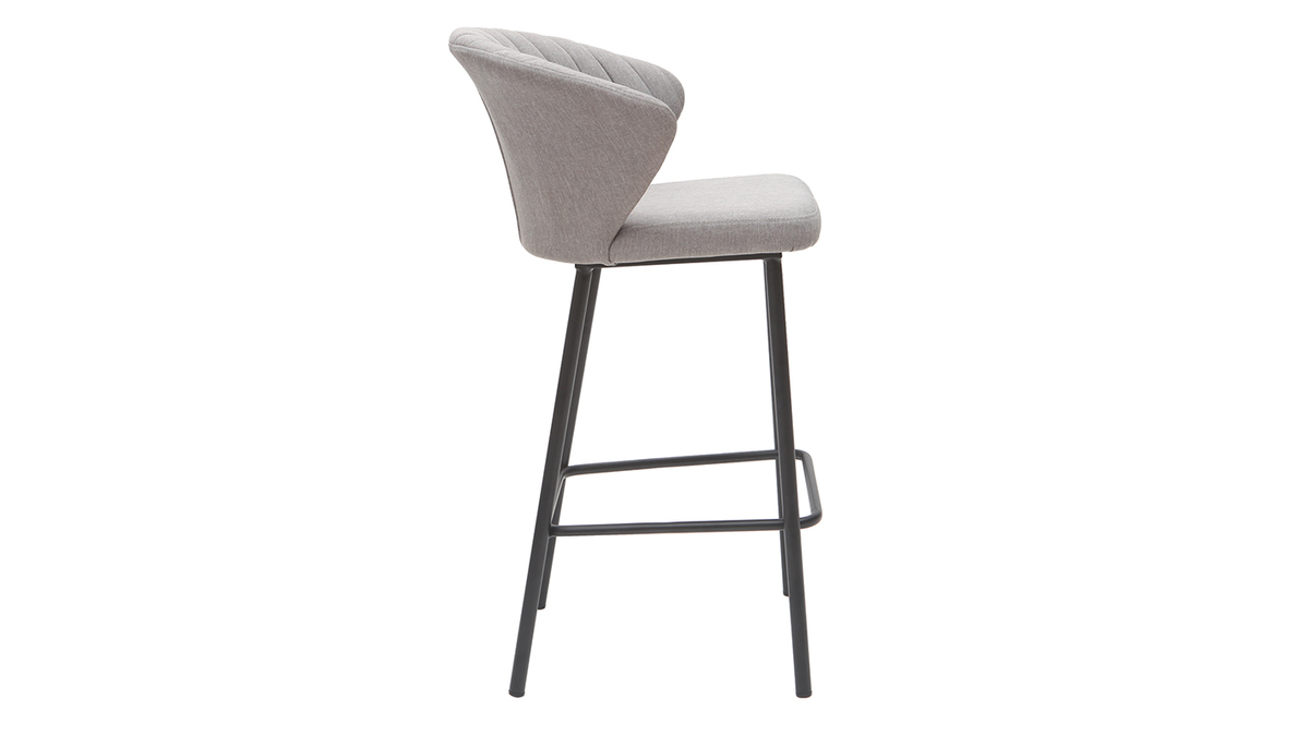 Taburete de bar moderno tejido gris 65 cm DALLY