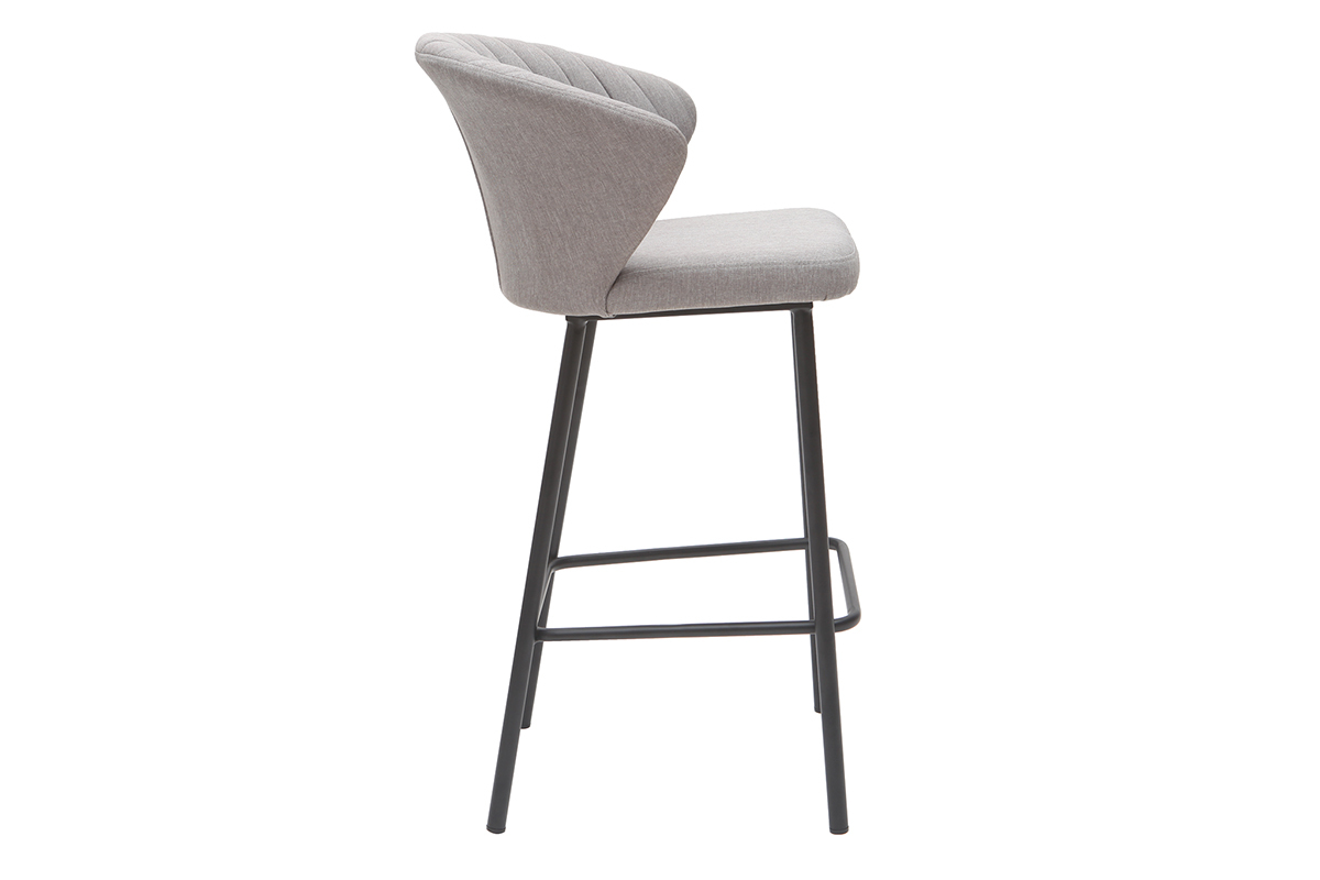 Taburete de bar moderno tejido gris 65 cm DALLY