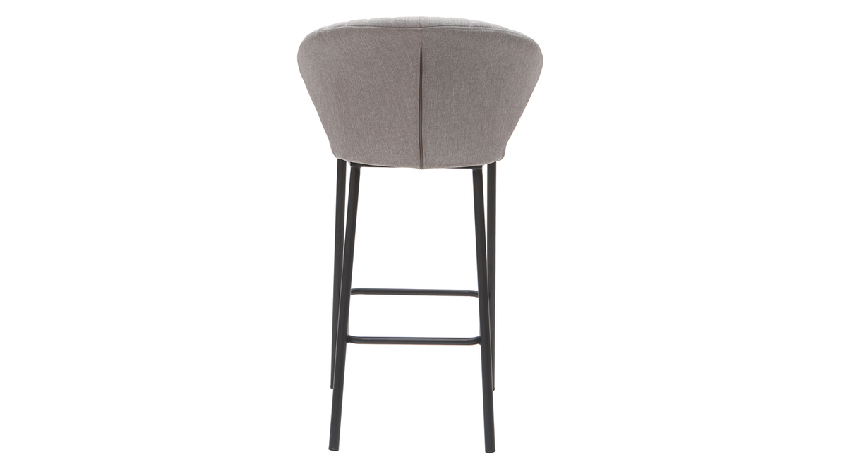 Taburete de bar moderno tejido gris 65 cm DALLY