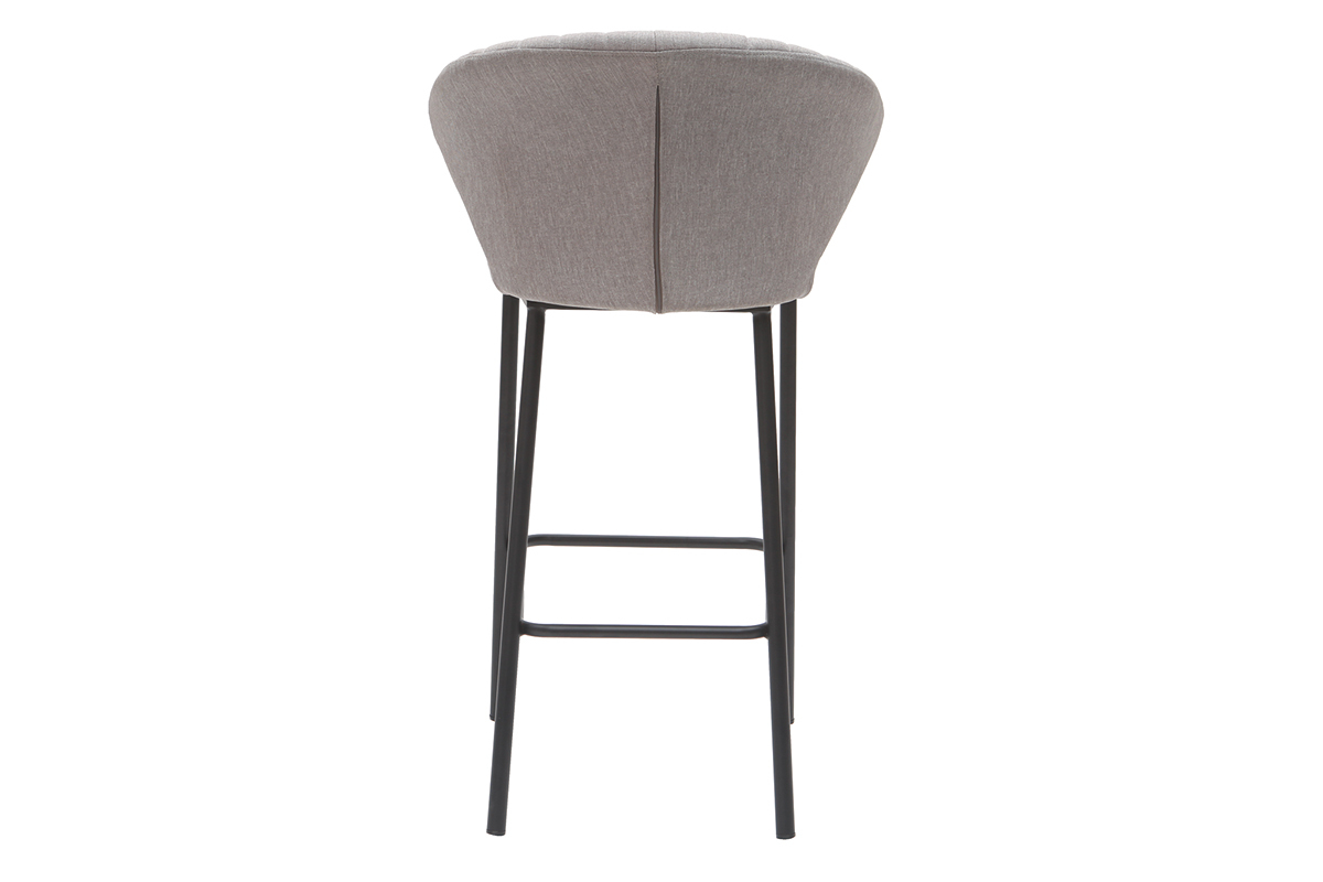 Taburete de bar moderno tejido gris 65 cm DALLY