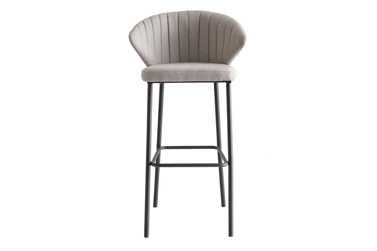 Taburete de bar moderno tejido gris 75cm DALLY