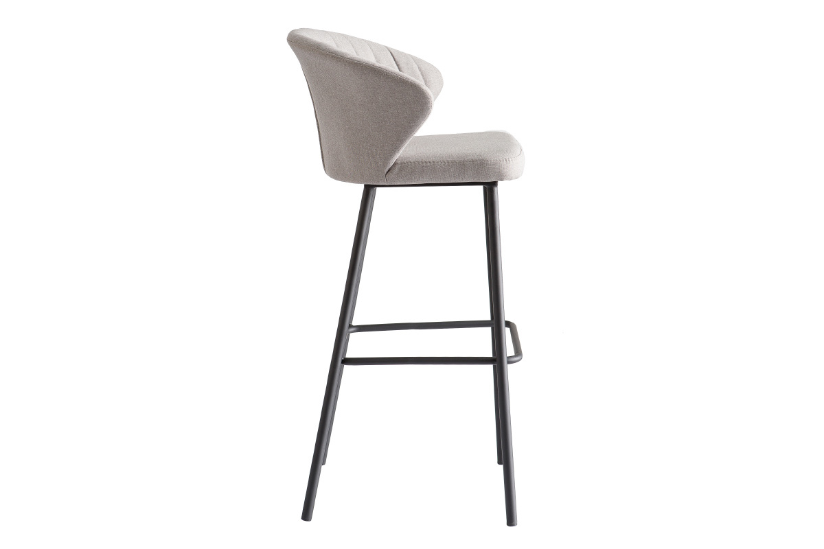 Taburete de bar moderno tejido gris 75cm DALLY