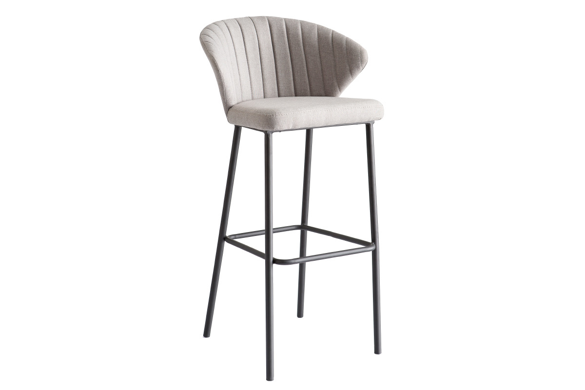 Taburete de bar moderno tejido gris 75cm DALLY