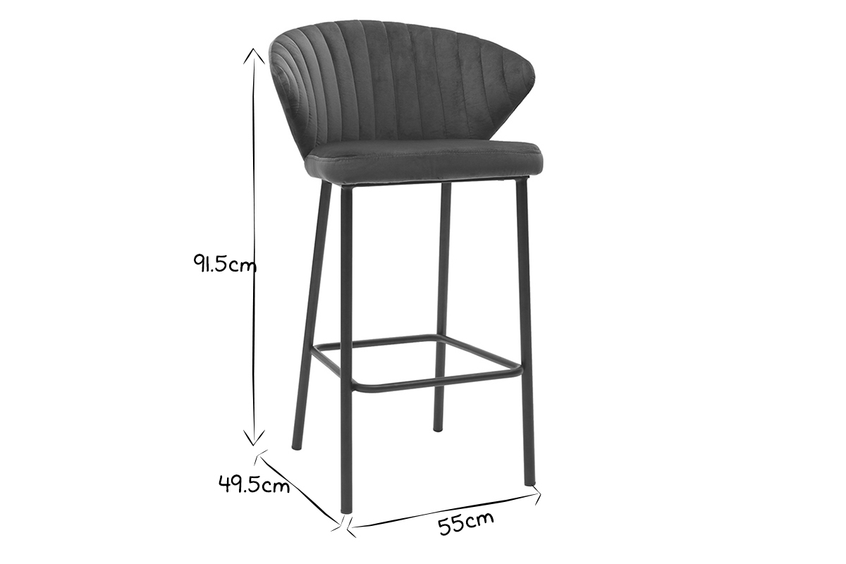 Taburete de bar moderno terciopelo azul 68 cm DALLY