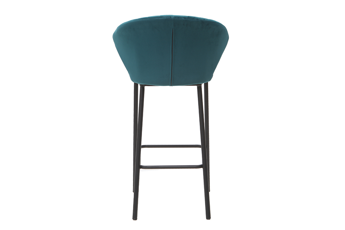 Taburete de bar moderno terciopelo azul 68 cm DALLY