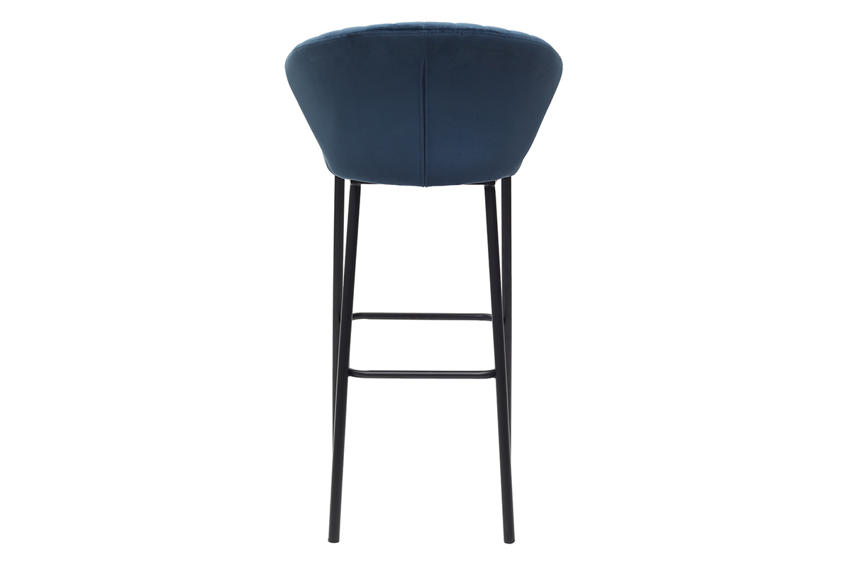 Taburete de bar moderno terciopelo azul 75cm DALLY