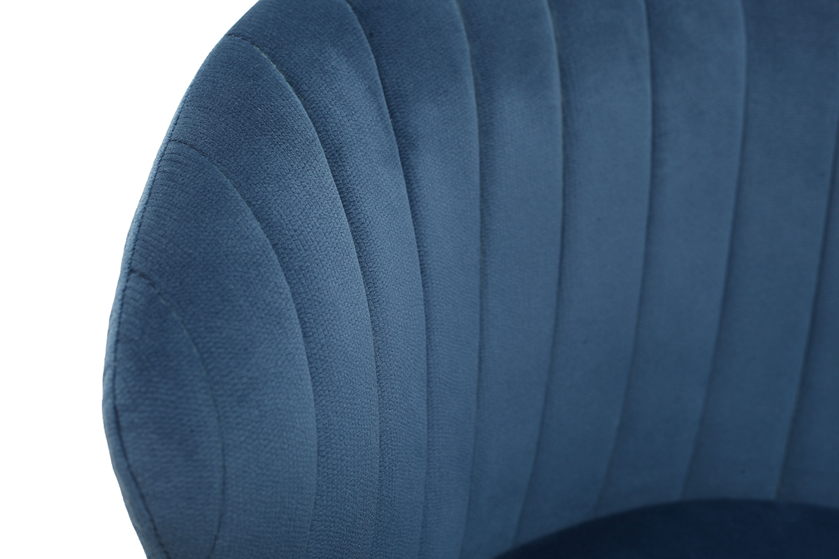Taburete de bar moderno terciopelo azul 75cm DALLY