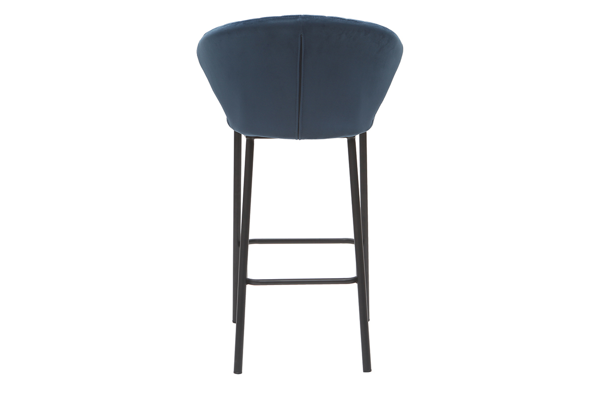 Taburete de bar moderno terciopelo azul petrleo 68 cm DALLY