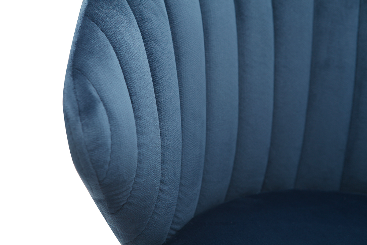 Taburete de bar moderno terciopelo azul petrleo 68 cm DALLY