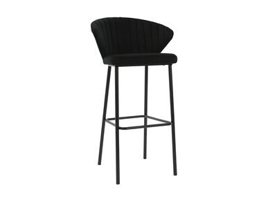 Taburete de bar moderno terciopelo negro DALLY - Taburete de bar moderno terciopelo negro DALLY