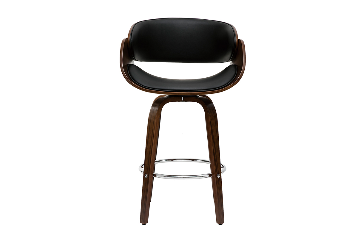 Taburete de bar moderno y madera oscura 65 cm BENT