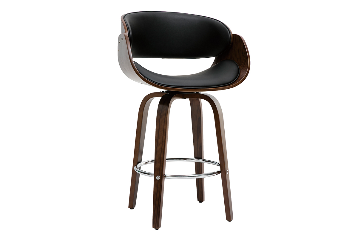 Taburete de bar moderno y madera oscura 65 cm BENT