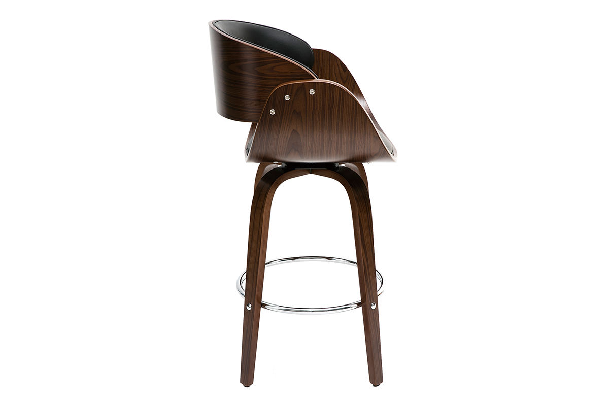 Taburete de bar moderno y madera oscura 65 cm BENT