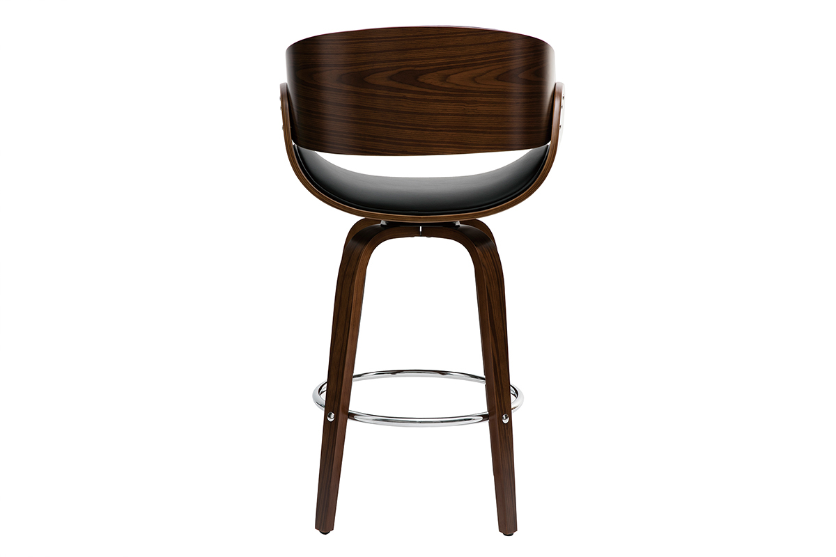 Taburete de bar moderno y madera oscura 65 cm BENT
