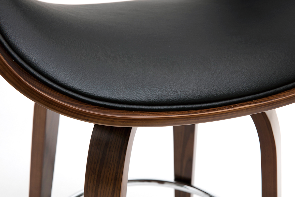 Taburete de bar moderno y madera oscura 65 cm BENT