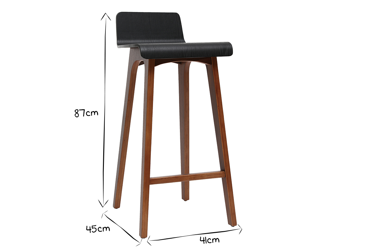 Taburete de bar negro 75 cm BALTIK