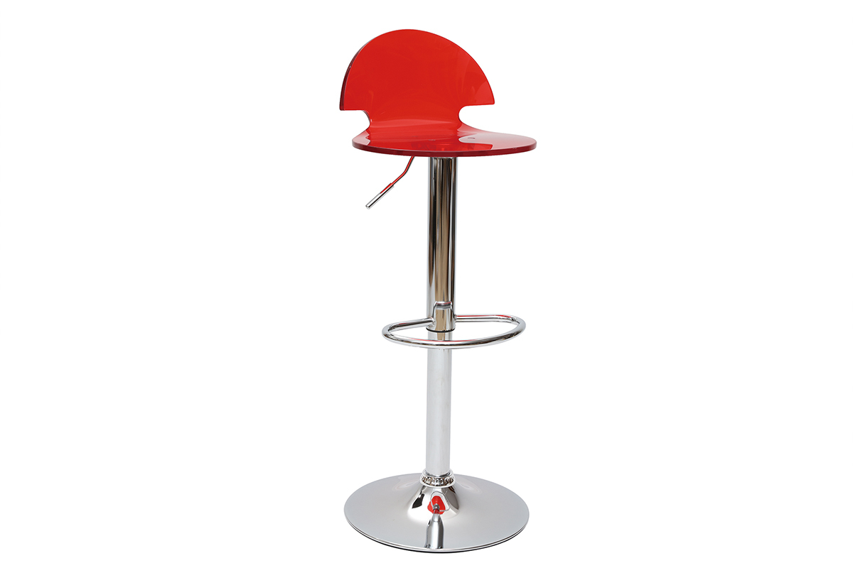 Taburete de bar ORION de metacrilato rojo transparente