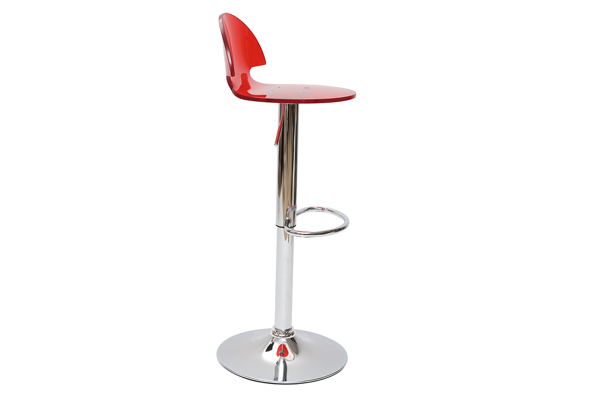Taburete de bar ORION de metacrilato rojo transparente