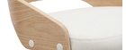 Taburete de bar regulable en altura moderno madera clara y blanco MANO