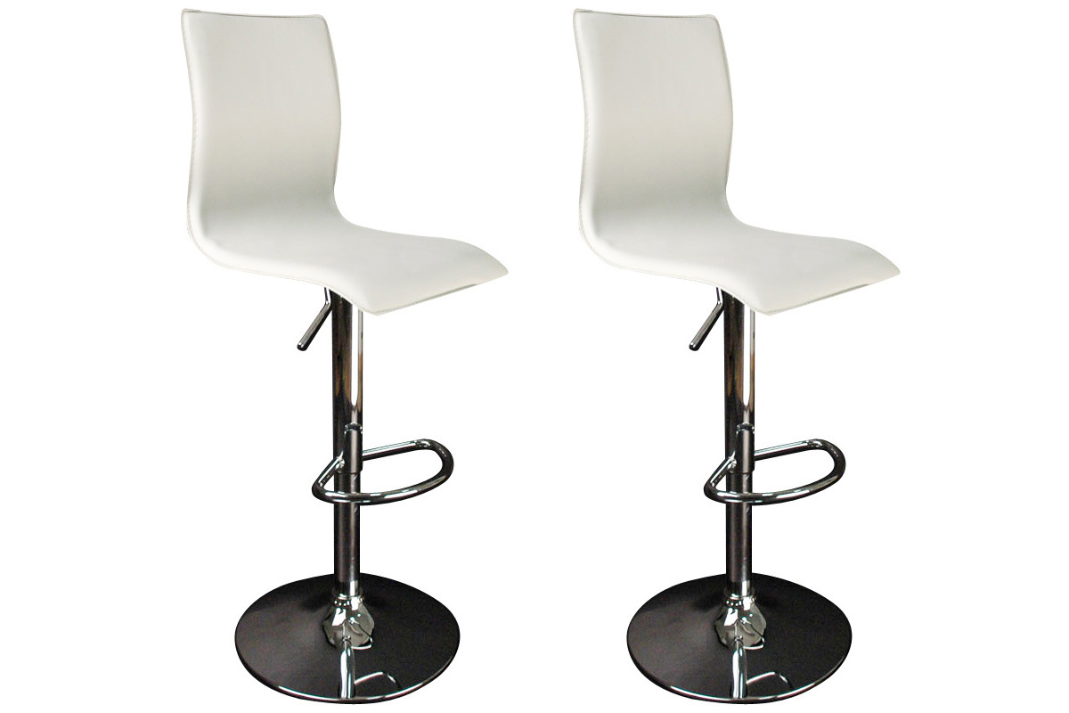 Taburete de bar surf alto color blanco (lote de 2)
