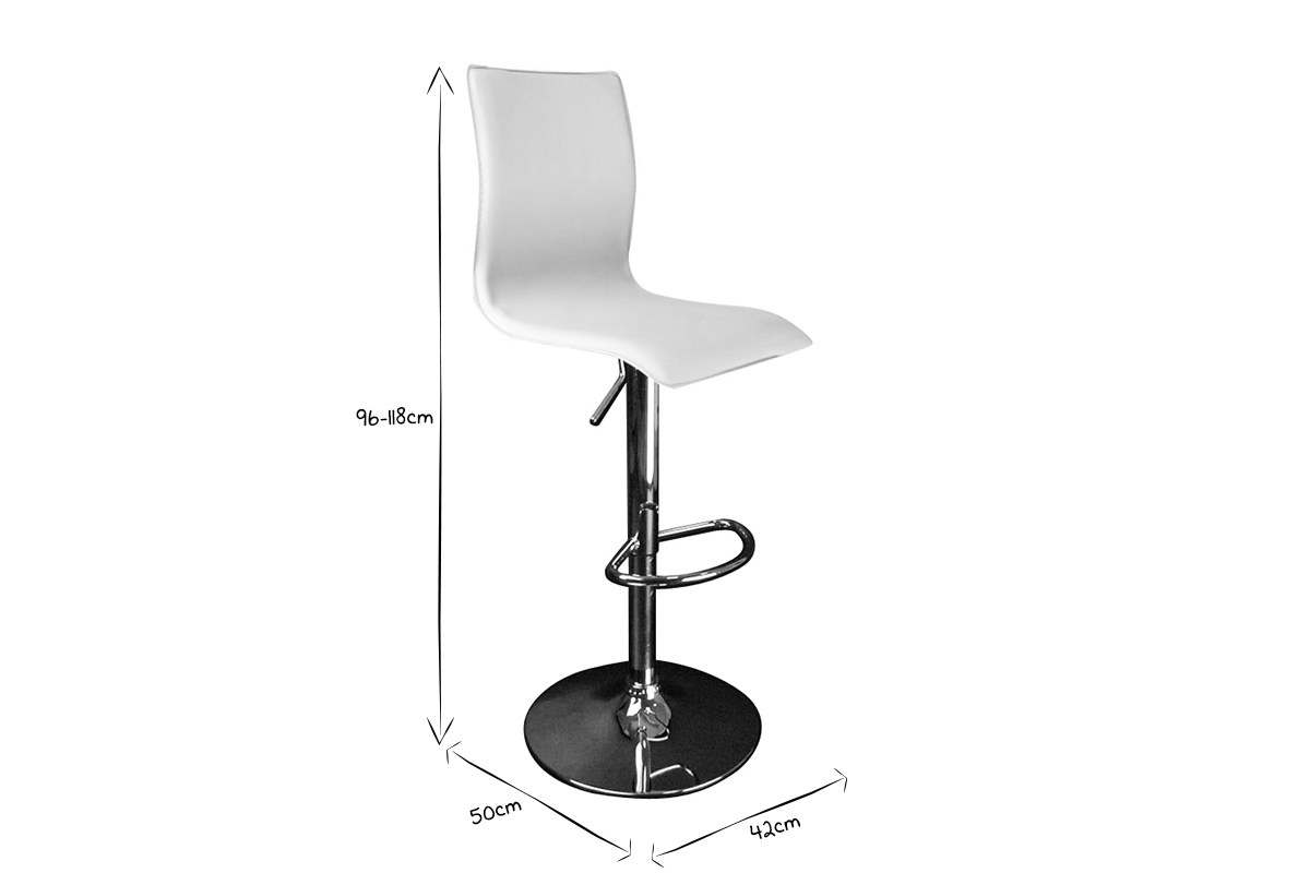 Taburete de bar surf alto color blanco (lote de 2)