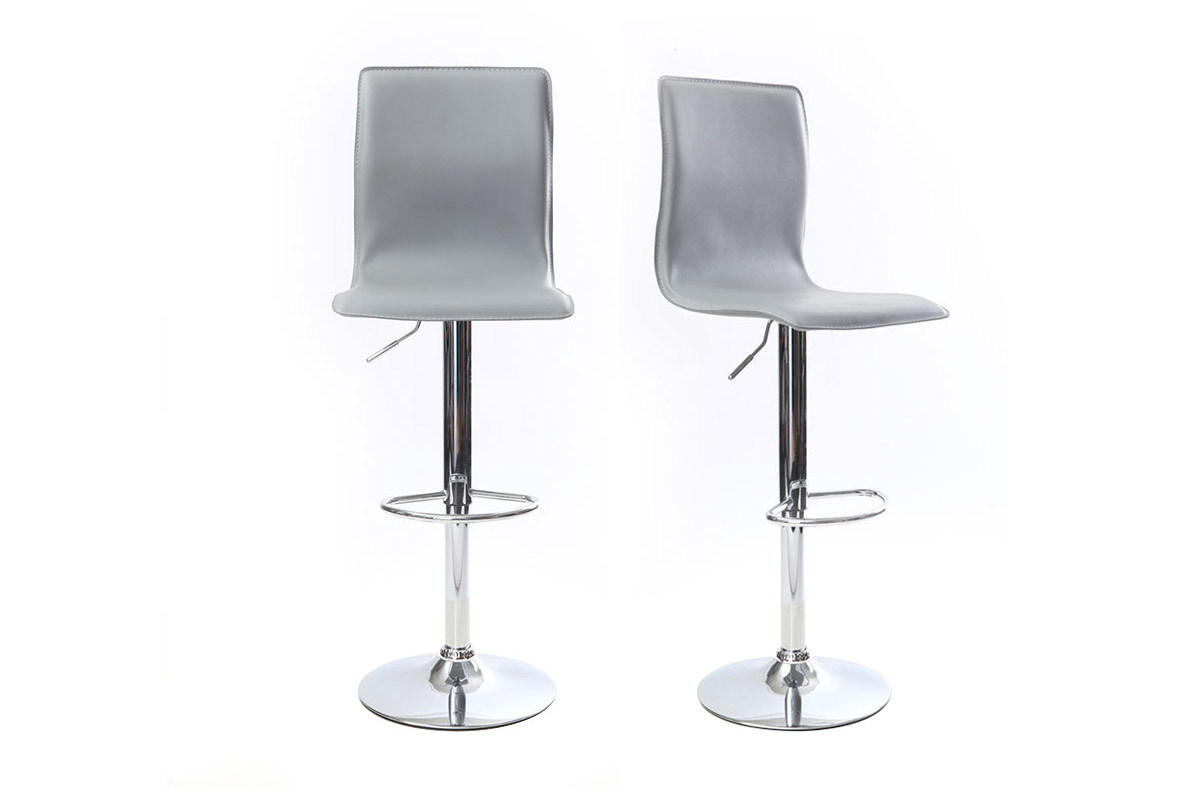 Taburete de bar surf alto color gris moderno (lote de 2)