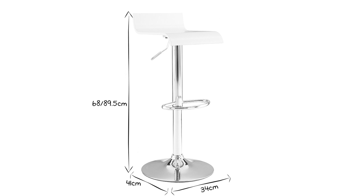 Taburete de bar SURF color blanco