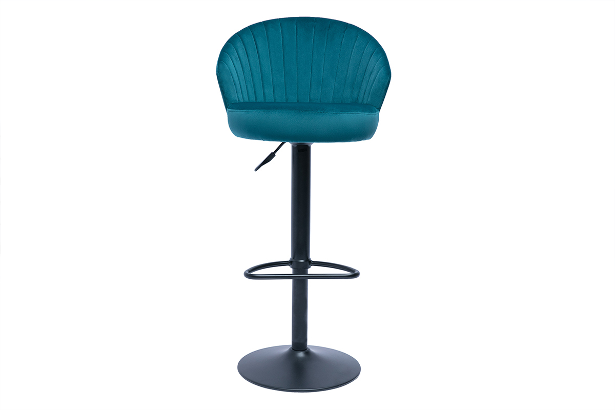 Taburete de bar terciopelo azul petrleo IZAAC