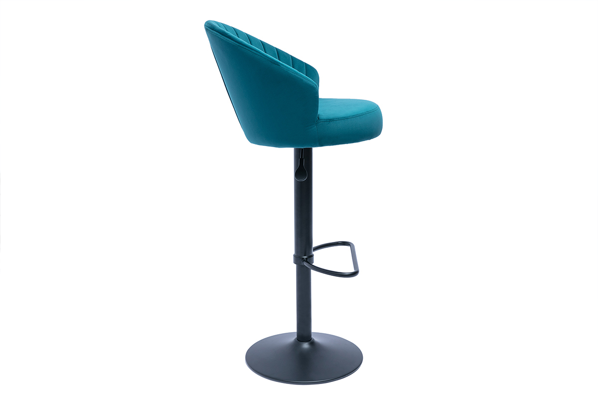 Taburete de bar terciopelo azul petrleo IZAAC
